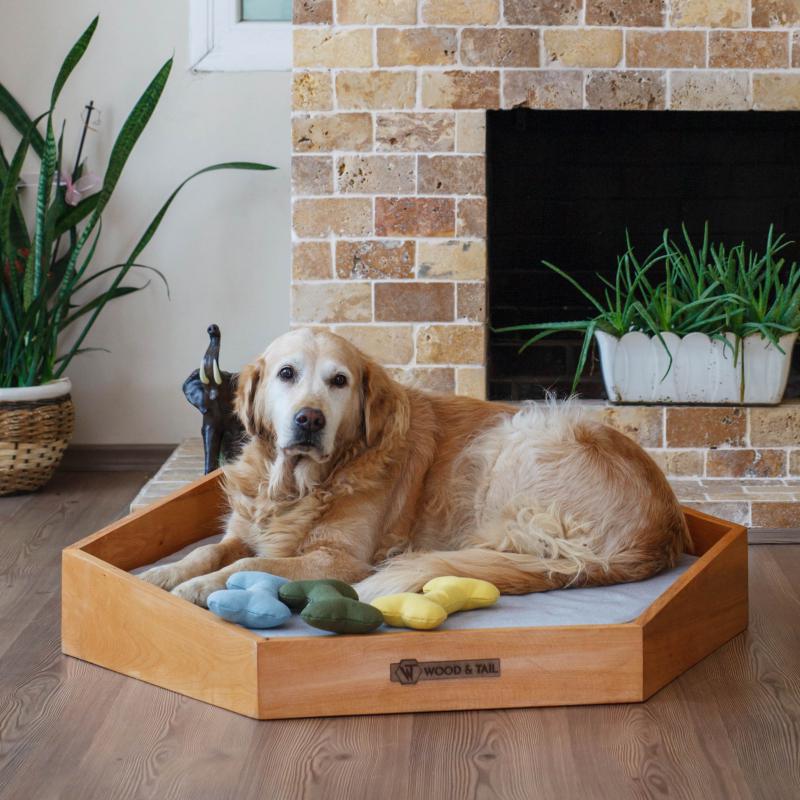 YATAK LARGE Ahşap Mama ve Su Kabı Ahşap Kedi Evi Ahşap Köpek