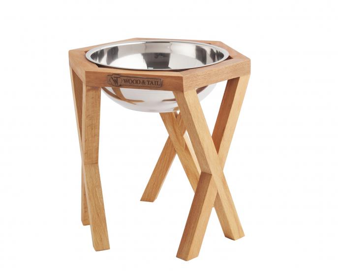 Ahşap Tasarım Kedi-Köpek Mama ve Su Kabı