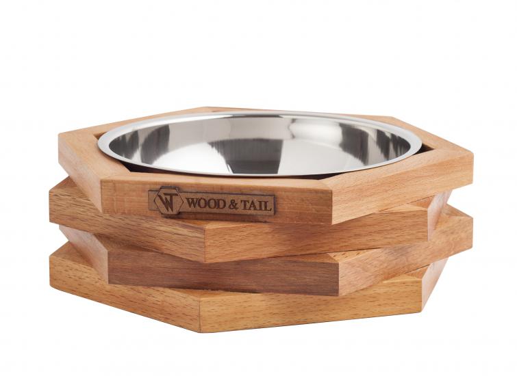 Ahşap Tasarım Kedi-Köpek Mama ve Su Kabı