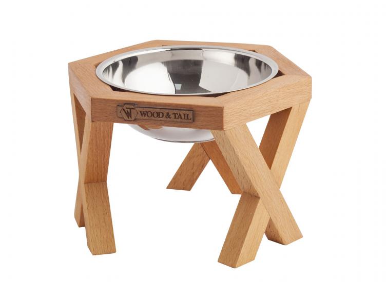 Ahşap Tasarım Kedi-Köpek Mama ve Su Kabı