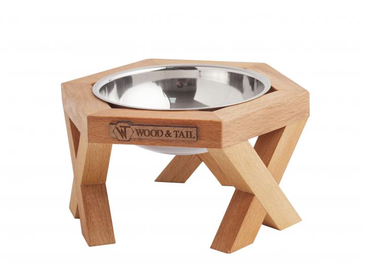 Ahşap Tasarım Kedi-Köpek Mama ve Su Kabı